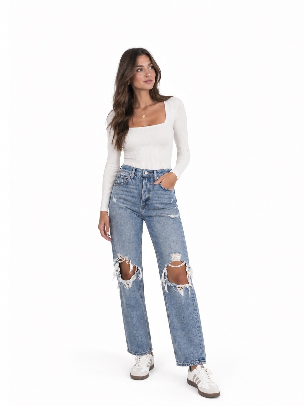 AGOLDE Distressed High Rise Jeans – Medium Wash | Size 24